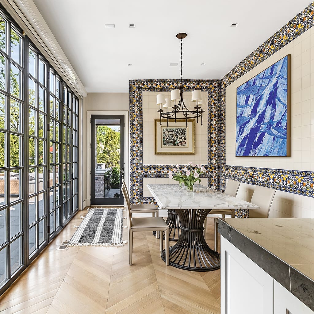 Luxury Kitchenette overlooking the outdoor living space in a custom home.