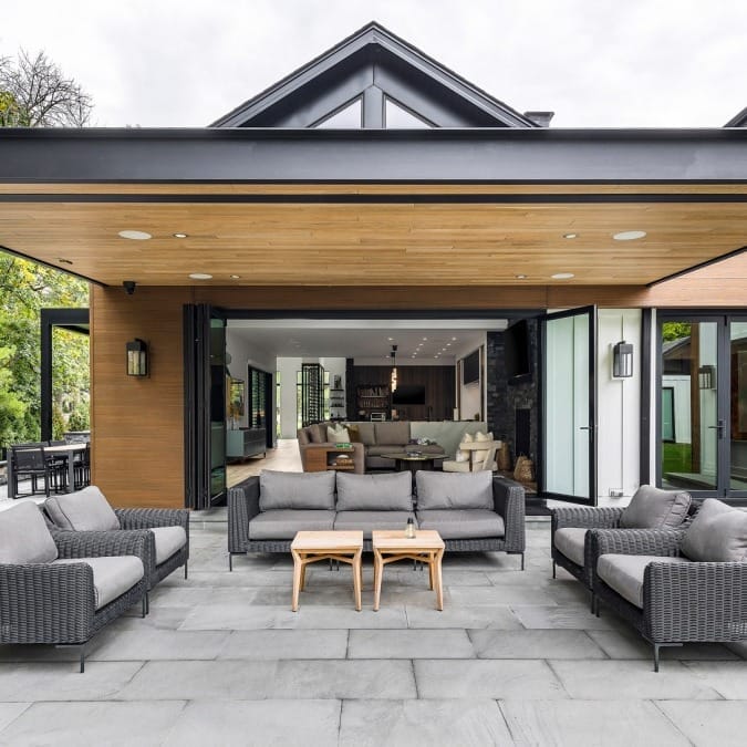 Gorgeous Indoor/Outdoor Seating with Bi-Fold Wall