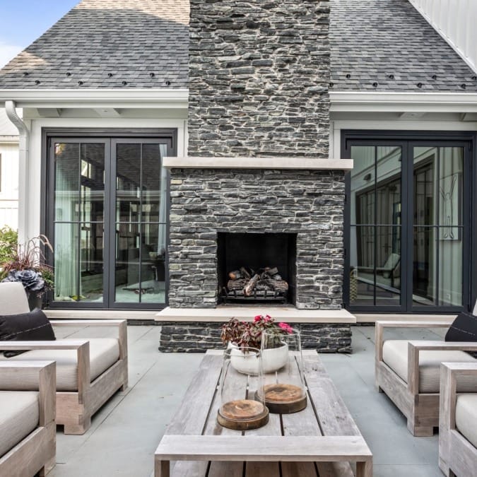 Natural Stone Outdoor Hearth