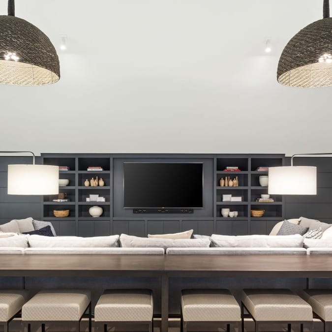 Mounted Television within Custom Cabinetry