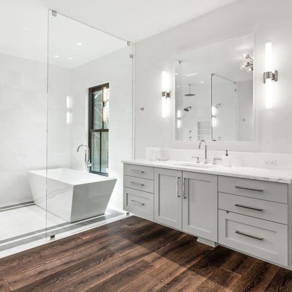 Floating Vanity with Quartz Countertops