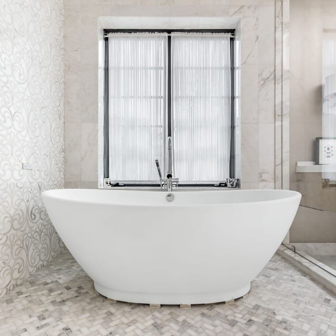 Soaking Tub with Freestanding Faucet
